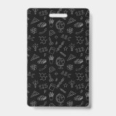 Zwarte School Iconen Homeschool Student ID Badge (Achterkant)