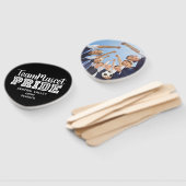 Zwarte School Pride Mascot Naam Handtekening Fan Handwaaier (Niet-gemonteerd)