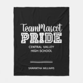 Zwarte School Pride Mascot Name Fleece Blanket (Voorkant)