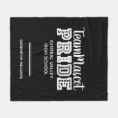 Zwarte School Pride Mascot Name Fleece Blanket (Voorkant (Horizontaal))