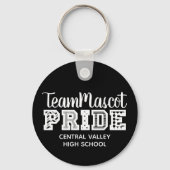 Zwarte School Pride Mascot Name Sleutelhanger (Voorkant)