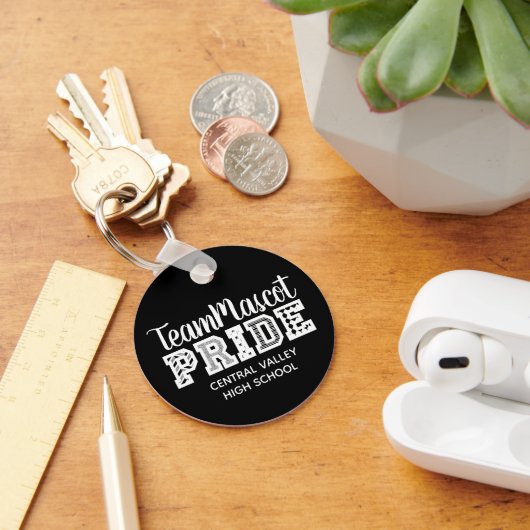 Zwarte School Pride Mascot Name Sleutelhanger (Bureau)