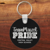 Zwarte School Pride Mascot Name Sleutelhanger (Voorkant)