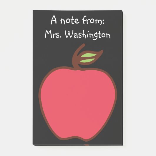 Zwarte schoolbord appel onderwijzer post-it notiti post-it® notes (Voorkant)