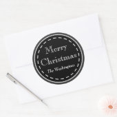 Zwarte schoolbord Kerststickers Ronde Sticker (Envelop)