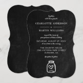 Zwarte schoolbord Mason Jar bruiloft Kaart (Voorkant / Achterkant)