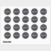 Zwarte schoolbord monogram enveloppe zegels favor (Vel)
