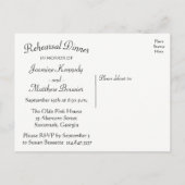 Zwarte schoolbord repetitie diner bloem bruiloft uitnodiging briefkaart (Achterkant)