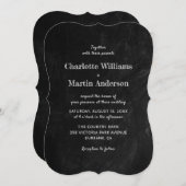 Zwarte schoolbord rustieke land bruiloft kaart (Voorkant / Achterkant)