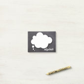 Zwarte schoolbord spraakballon gepersonaliseerde n post-it® notes (Op bureau)