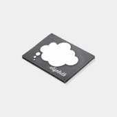 Zwarte schoolbord spraakballon gepersonaliseerde n post-it® notes (Schuin)