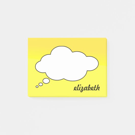 Zwarte schoolbord spraakwolk Persoonlijke naam Post-it® Notes (Voorkant)