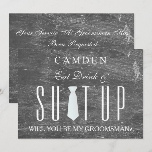 Zwarte Schoolbord Uitrusting Wil je mijn getuige z Kaart (Voorkant / Achterkant)