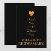 Zwarte Schoolbord Wil je mijn Bruidsmeisje zijn Kaart (Voorkant / Achterkant)