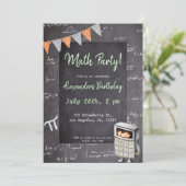 Zwarte schoolbord wiskundige formules verjaardagsf kaart (Staand voorkant)