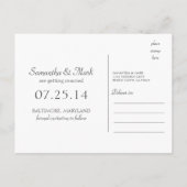 Zwarte schoolbordfoto Sla de datum op Aankondigingskaart (Achterkant)