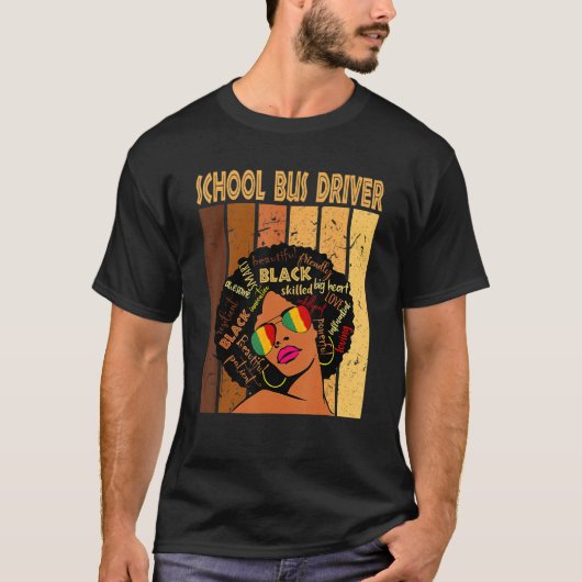 zwarte schoolbus Afro African American Blac T-shirt (Voorkant)