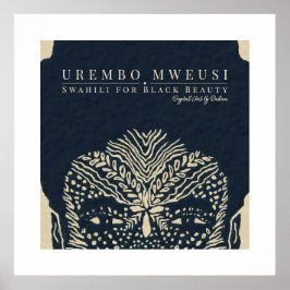 Zwarte Schoonheid Afrikaanse Vrouw Tribal Gezichts Poster