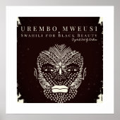 Zwarte Schoonheid Afrikaanse Vrouw Tribal Gezichts Poster (Voorkant)