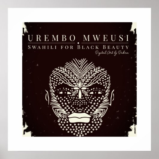 Zwarte Schoonheid Afrikaanse Vrouw Tribal Gezichts Poster (Voorkant)