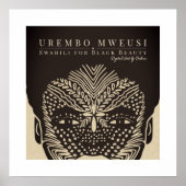 Zwarte Schoonheid Afrikaanse Vrouw Tribal Gezichts Poster (Voorkant)