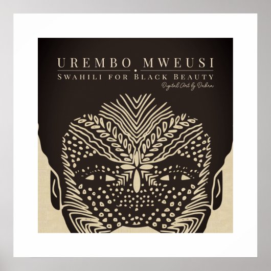 Zwarte Schoonheid Afrikaanse Vrouw Tribal Gezichts Poster (Voorkant)