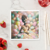 Zwarte Schoonheid Paasmuse Papieren servetten (Insitu)