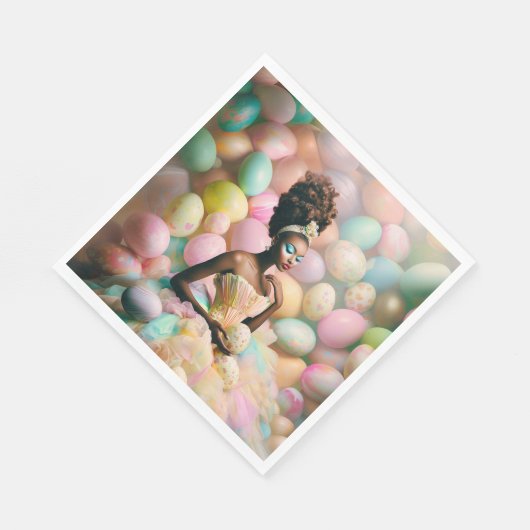 Zwarte Schoonheid Paasmuse Papieren servetten (Hoek)