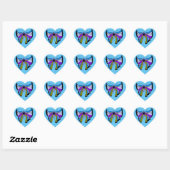 Zwarte Schoonheid Vlinder in Blauw Hart Sticker (Vel)