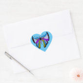 Zwarte Schoonheid Vlinder in Blauw Hart Sticker (Envelop)