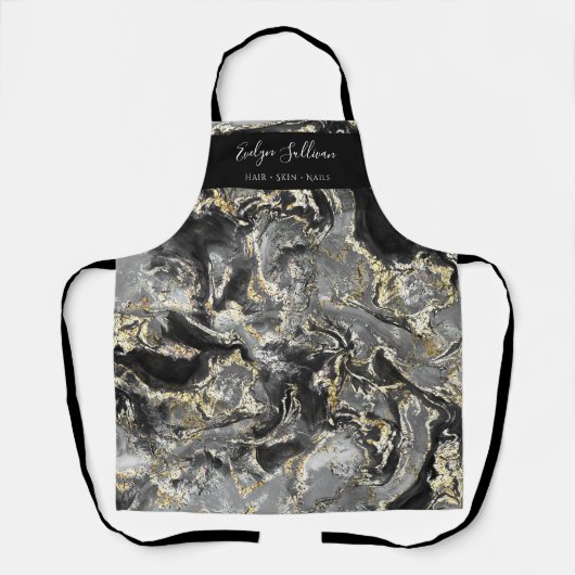 zwarte schoonheidspartner schort (Voorkant)