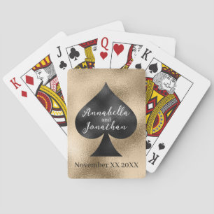 Zwarte Schop op Goud Pokerkaarten