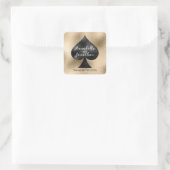 Zwarte Schop op Goud Vierkante Sticker (Tas)
