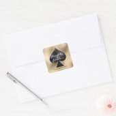 Zwarte Schop op Goud Vierkante Sticker (Envelop)