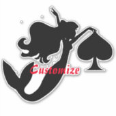 Zwarte Schop Zeemeermin Silhouet Thunder_Cove Sti Sticker (Voorkant)