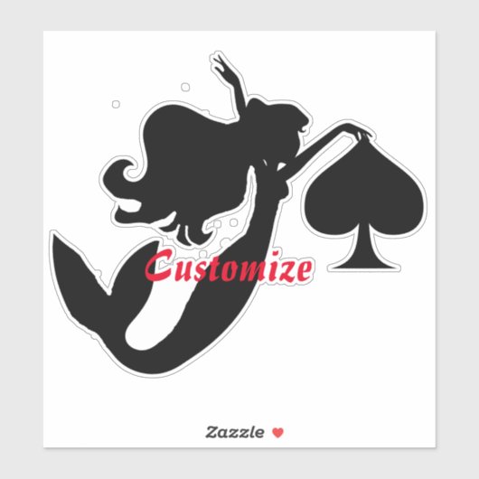 Zwarte Schop Zeemeermin Silhouet Thunder_Cove  Sti Sticker (Vel)