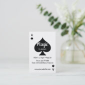 Zwarte Schoppen Aas Poker Visitekaartje (Staand voorkant)