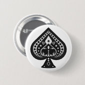 Zwarte schoppen: Kaarten afspelen: Ronde Button 5,7 Cm (Voorkant /achterkant)
