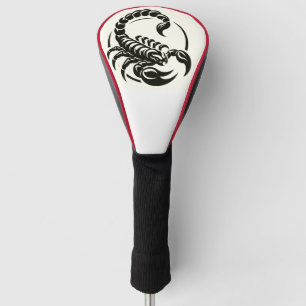 Zwarte Schorpioen Krachtige Luxe Steek Design leer Golfheadcover