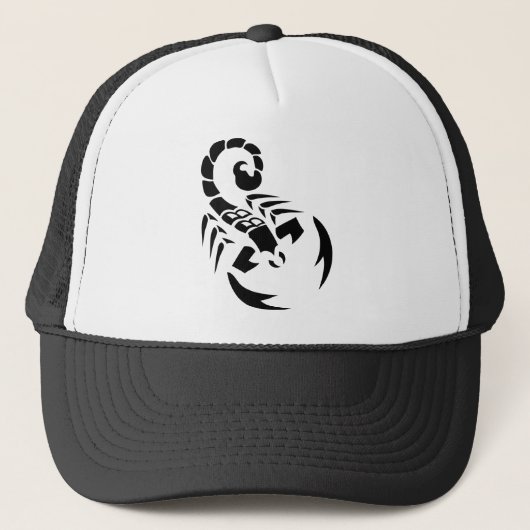 zwarte schorpioen trucker pet (Voorkant)
