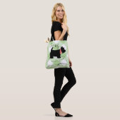 Zwarte Schotse terrier Dog Green Buffalo Check Tote Bag (Op model)