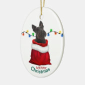 Zwarte Schotse terrier Dog Holiday Gift Bag Keramisch Ornament (Links)