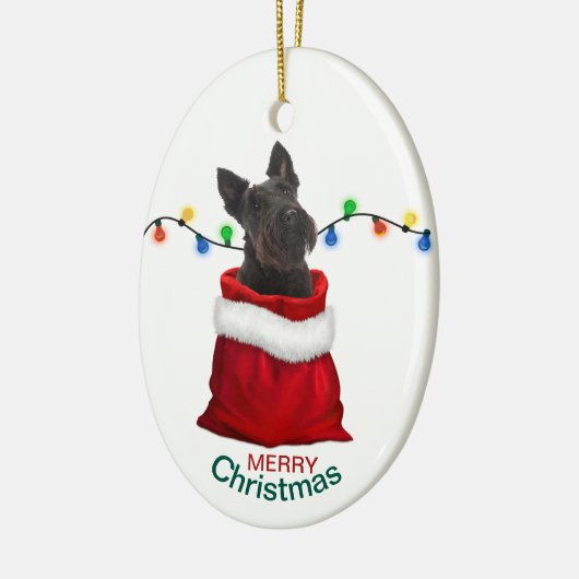 Zwarte Schotse terrier Dog Holiday Gift Bag Keramisch Ornament (Links)