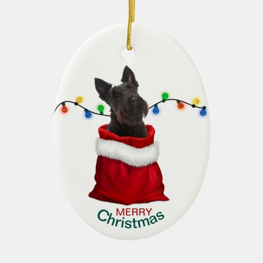 Zwarte Schotse terrier Dog Holiday Gift Bag Keramisch Ornament (Voorkant)