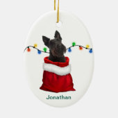 Zwarte Schotse terrier Dog Holiday Gift Bag Keramisch Ornament (Achterkant)