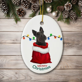 Zwarte Schotse terrier Dog Holiday Gift Bag Keramisch Ornament