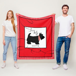 Zwarte Schotse terrier Dog Love My Scottie Medium Fleece Deken