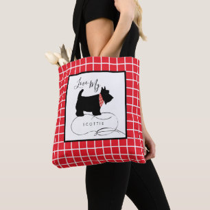 Zwarte Schotse terrier Dog Love My Scottie Tote Bag