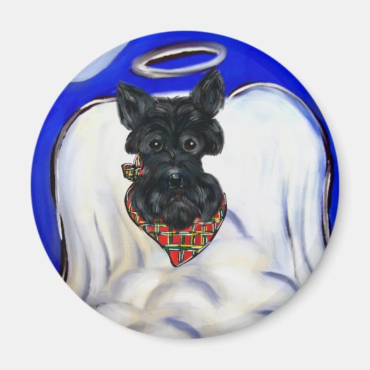 Zwarte Schotse Terrier Engel Magneet (Voorkant)
