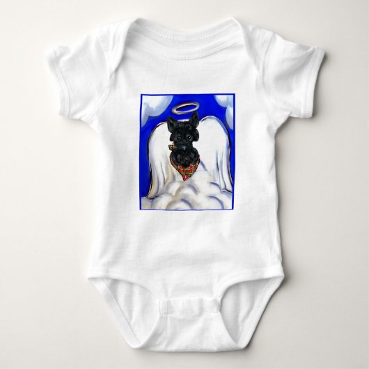 Zwarte Schotse Terrier Engel Romper (Voorkant)